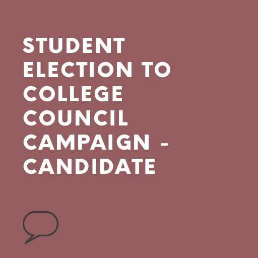 Student election to college council campaign - candidate speeches