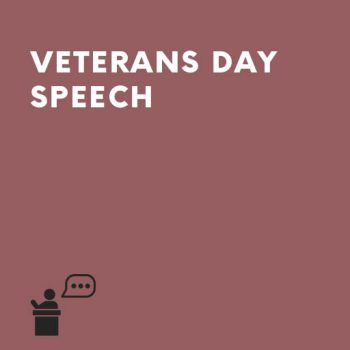 Veterans Day Speech
